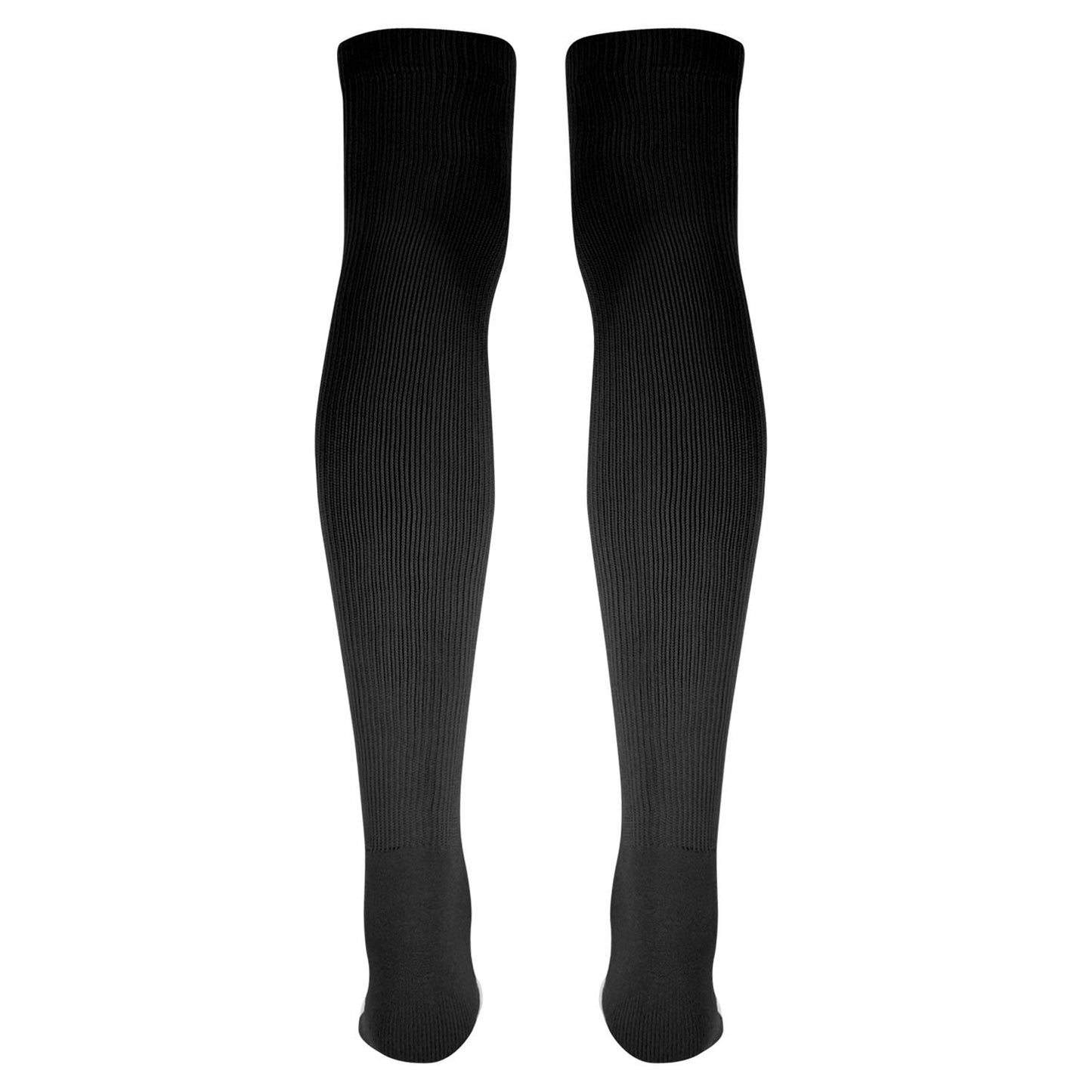 ProFlex Extra-Durable Over the Knee Baseball, Football Extra Long Sports Tube Socks (Black)
