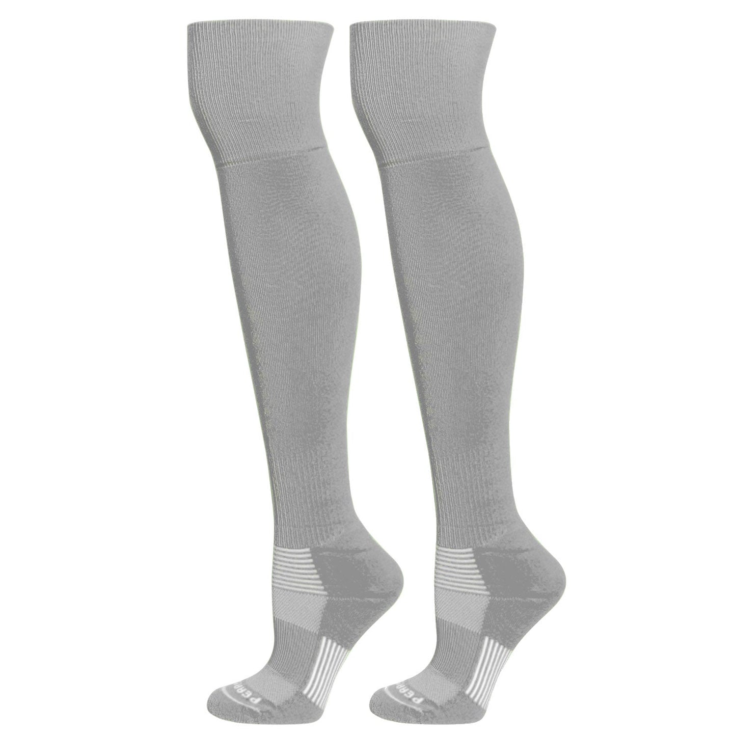 Over the Knee Baseball, Extra Long Sports Socks (Silver / Grey)