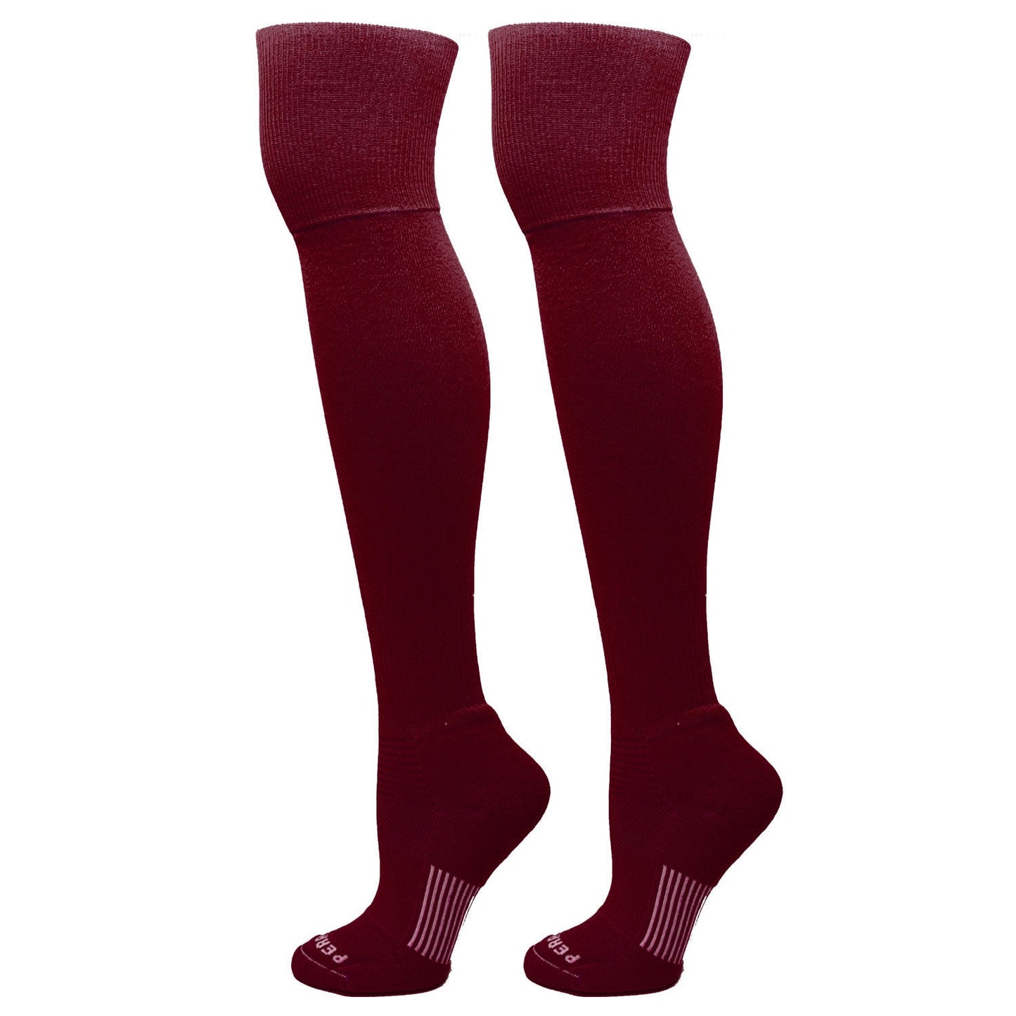 Over the Knee Baseball, Extra Long Sports Socks (Maroon)