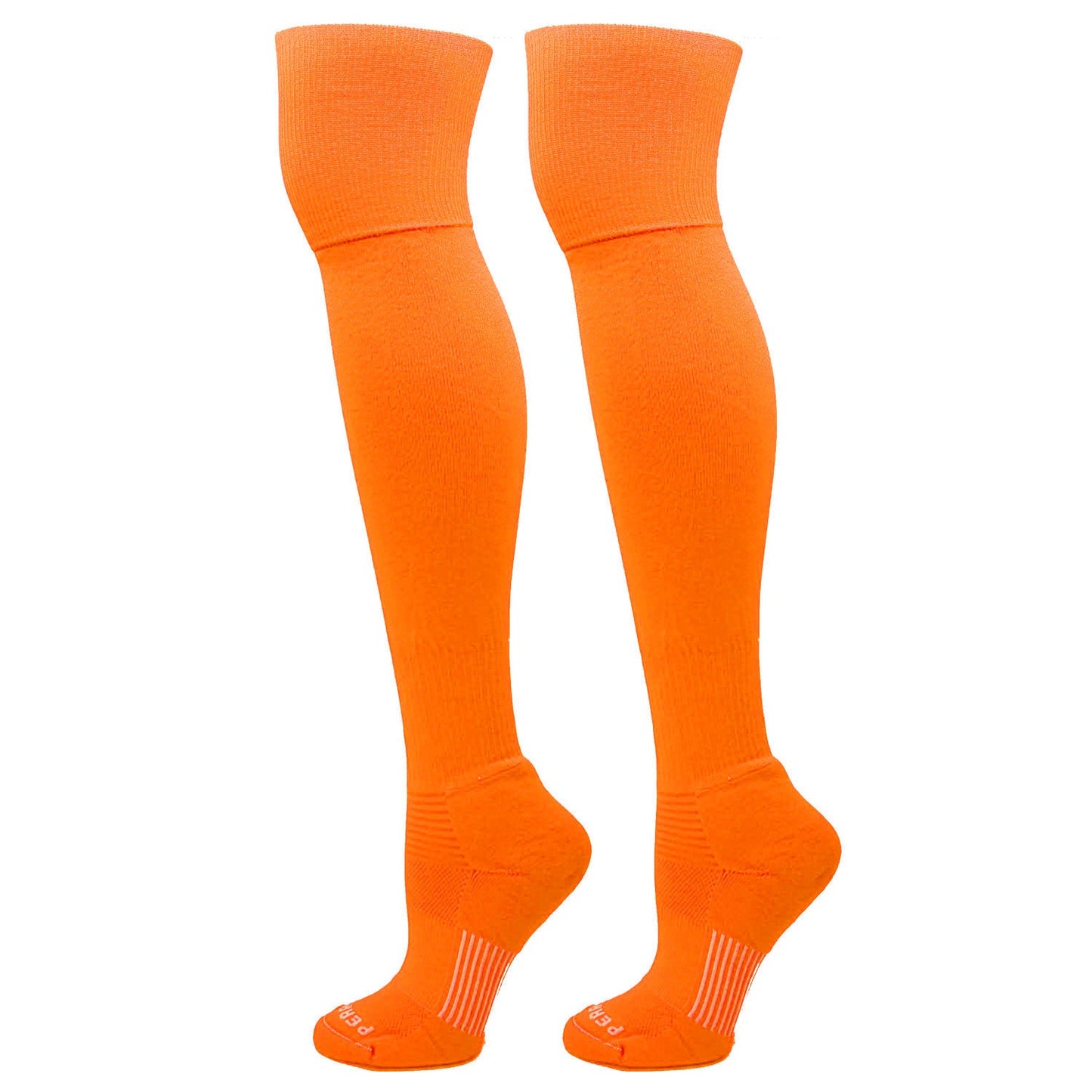 Over the Knee Baseball, Extra Long Sports Socks (Neon Orange)