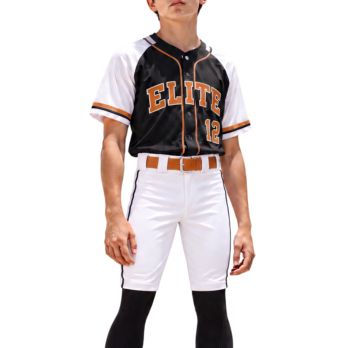 TEXAS ORANGE Baseball Softball Elastic Belt, Youth and Adult Sizes