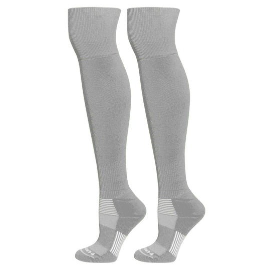 Over the Knee Baseball, Extra Long Sports Socks (Silver / Grey)